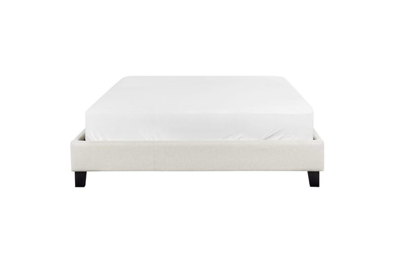 Dubbelsäng Roanne med lamellram Beige-Mörkt Trä, 140x200 cm, Polyester - Beige-Mörkt Trä, 140x200 cm, Polyester - Möbler - Sovrum - Sängar - Ramsäng