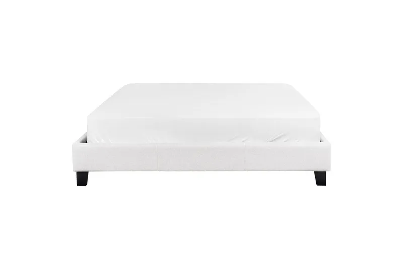 Dubbelsäng Roanne med lamellram Grå-Mörkt Trä, 160x200 cm, Polyester - Grå-Mörkt Trä, 160x200 cm, Polyester - Möbler - Sovrum - Sängar - Ramsäng