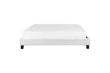 Dubbelsäng Roanne med lamellram Grå-Mörkt Trä, 180x200 cm, Polyester - Grå-Mörkt Trä, 180x200 cm, Polyester - Möbler - Sovrum - Sängar - Ramsäng