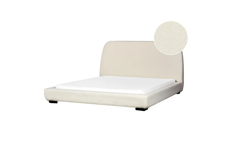 Dubbelsäng Roisel med lamellram 160x200, Bouclé, 160x200, Bouclé