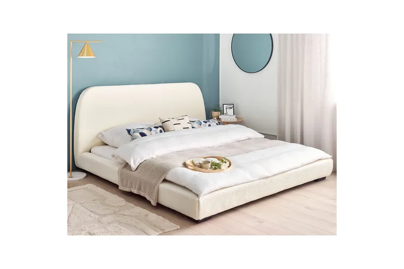 Dubbelsäng Roisel med lamellram 180x200, Bouclé - 180x200, Bouclé - Möbler - Sovrum - Sängar - Ramsäng