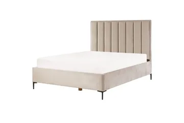 Dubbelsäng Sezanne med förvaring Beige-Grå-Svart, 160x200 cm - Beige-Grå-Svart, 160x200 cm - Möbler - Sovrum - Sängar - Sängar med förvaring