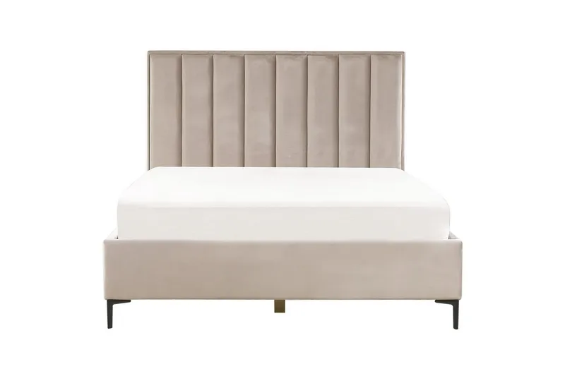 Dubbelsäng Sezanne med förvaring Beige-Grå-Svart, 160x200 cm - Beige-Grå-Svart, 160x200 cm - Möbler - Sovrum - Sängar - Sängar med förvaring