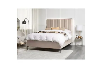 Dubbelsäng Sezanne med förvaring Beige-Grå-Svart, 160x200 cm - Beige-Grå-Svart, 160x200 cm - Möbler - Sovrum - Sängar - Sängar med förvaring