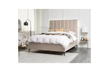 Dubbelsäng Sezanne med förvaring Beige-Grå-Svart, 180x200 cm - Beige-Grå-Svart, 180x200 cm - Möbler - Sovrum - Sängar - Sängar med förvaring