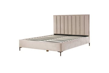 Dubbelsäng Sezanne med förvaring Beige-Grå-Svart, 180x200 cm - Beige-Grå-Svart, 180x200 cm - Möbler - Sovrum - Sängar - Sängar med förvaring