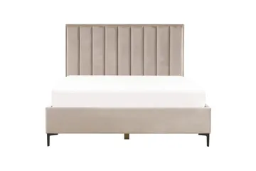 Dubbelsäng Sezanne med förvaring Beige-Grå-Svart, 180x200 cm - Beige-Grå-Svart, 180x200 cm - Möbler - Sovrum - Sängar - Sängar med förvaring