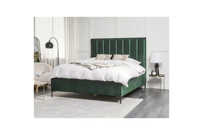 Dubbelsäng Sezanne med förvaring Grön-Svart, 160x200 cm - Grön-Svart, 160x200 cm - Möbler - Sovrum - Sängar - Sängar med förvaring