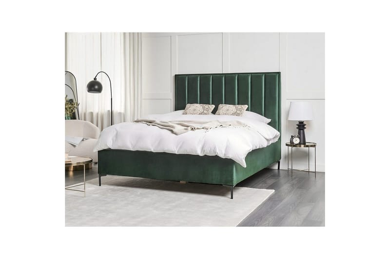 Dubbelsäng Sezanne med förvaring Grön-Svart, 160x200 cm - Grön-Svart, 160x200 cm - Möbler - Sovrum - Sängar - Sängar med förvaring