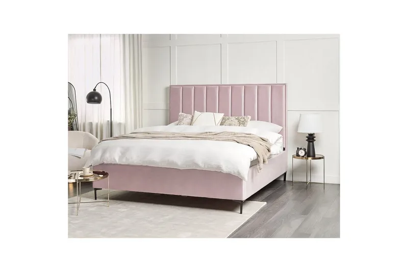 Dubbelsäng Sezanne med förvaring Rosa-Svart, 180x200 cm - Rosa-Svart, 180x200 cm - Möbler - Sovrum - Sängar - Sängar med förvaring