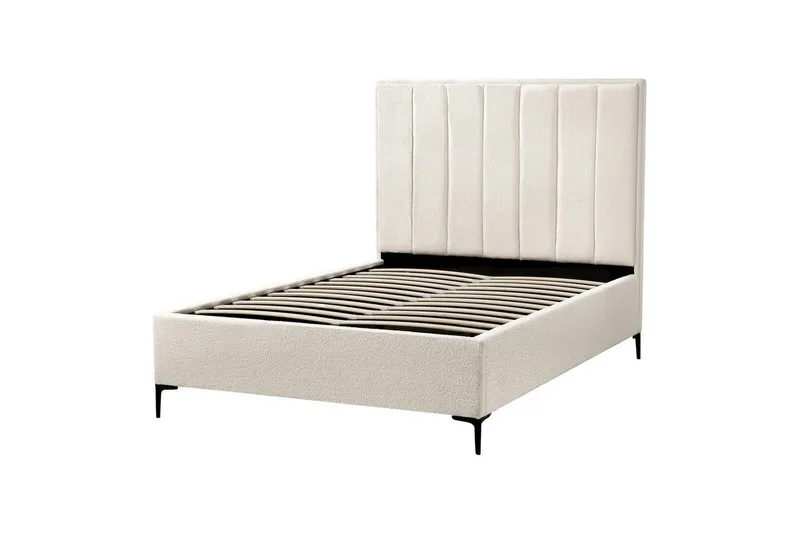 Dubbelsäng Sezanne med lamellram Vit-Svart, 140x200 cm - Vit-Svart, 140x200 cm - Möbler - Sovrum - Sängar - Sängar med förvaring