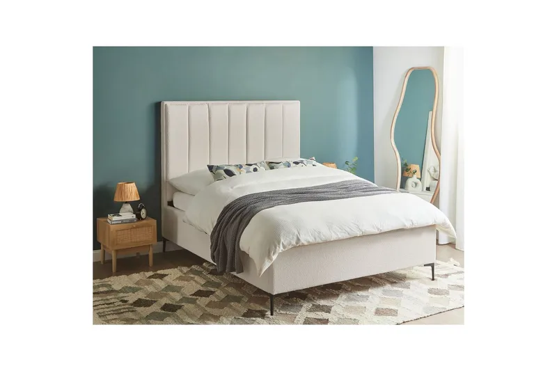 Dubbelsäng Sezanne med lamellram Vit-Svart, 140x200 cm - Vit-Svart, 140x200 cm - Möbler - Sovrum - Sängar - Sängar med förvaring