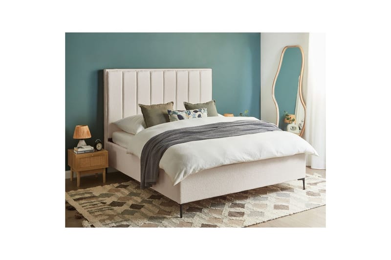 Dubbelsäng Sezanne med lamellram Vit-Svart, 160x200 cm - Vit-Svart, 160x200 cm - Möbler - Sovrum - Sängar - Sängar med förvaring