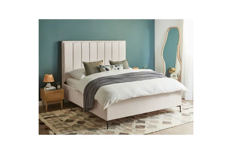 Dubbelsäng Sezanne med lamellram Vit-Svart, 160x200 cm - Vit-Svart, 160x200 cm - Möbler - Sovrum - Sängar - Sängar med förvaring