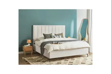 Dubbelsäng Sezanne med lamellram Vit-Svart, 180x200 cm - Vit-Svart, 180x200 cm - Möbler - Sovrum - Sängar - Sängar med förvaring