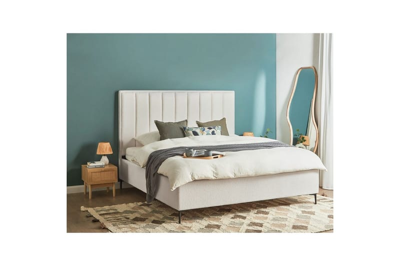 Dubbelsäng Sezanne med lamellram Vit-Svart, 180x200 cm - Vit-Svart, 180x200 cm - Möbler - Sovrum - Sängar - Sängar med förvaring