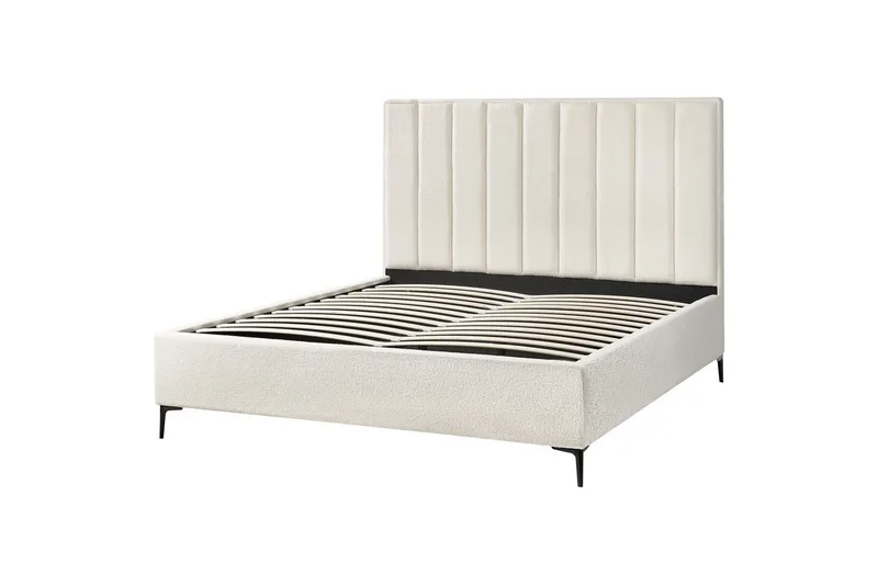 Dubbelsäng Sezanne med lamellram Vit-Svart, 180x200 cm - Vit-Svart, 180x200 cm - Möbler - Sovrum - Sängar - Sängar med förvaring