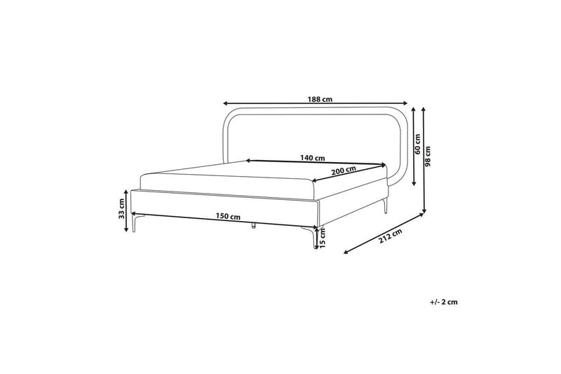 Dubbelsäng Suzette med lamellram Beige, 140x200 cm - Beige, 140x200 cm - Möbler - Sovrum - Sängar - Ramsäng