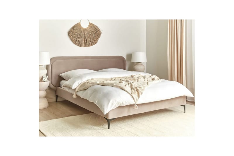 Dubbelsäng Suzette med lamellram Beige, 160x200 cm - Beige, 160x200 cm - Möbler - Sovrum - Sängram & sängstomme