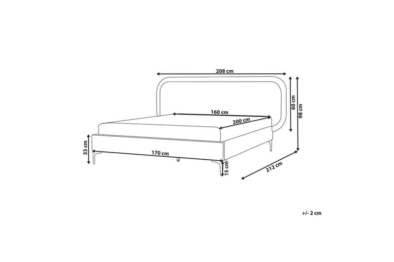 Dubbelsäng Suzette med lamellram Ljusbeige, 160x200 cm - Ljusbeige, 160x200 cm - Möbler - Sovrum - Sängar - Ramsäng