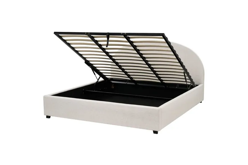 Dubbelsäng Vaucluse med förvaring Beige, 180x200 cm, Polyester - Beige, 180x200 cm, Polyester - Möbler - Sovrum - Sängar - Sängar med förvaring