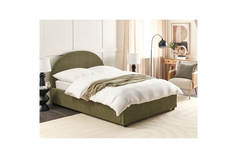 Dubbelsäng Vaucluse med förvaring Grön, 140x200 cm, Bouclé - Grön, 140x200 cm, Bouclé - Möbler - Sovrum - Sängar - Sängar med förvaring