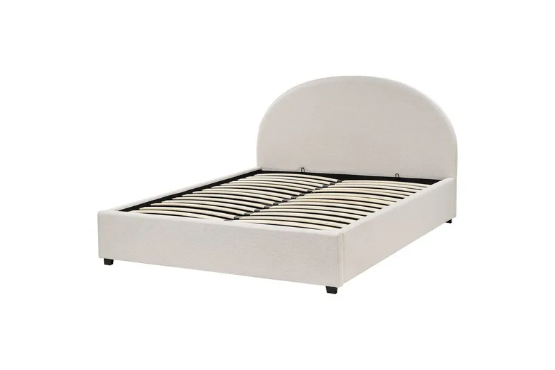 Dubbelsäng Vaucluse med förvaring Ljusbeige, 160x200 cm, Polyester - Ljusbeige, 160x200 cm, Polyester - Möbler - Sovrum - Sängar - Sängar med förvaring