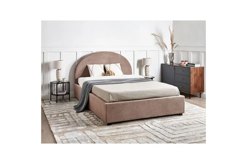 Dubbelsäng Vaucluse med förvaring Taupe, 140x200 cm, Bouclé - Taupe, 140x200 cm, Bouclé - Möbler - Sovrum - Sängar - Sängar med förvaring