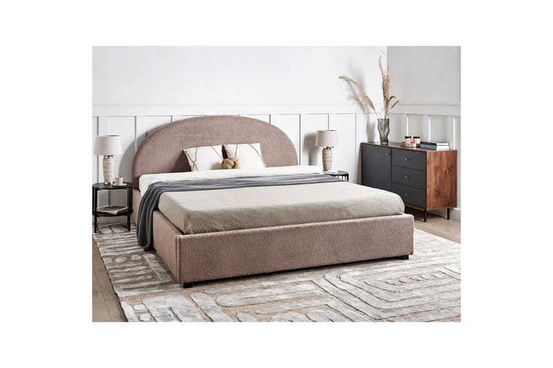 Dubbelsäng Vaucluse med förvaring Taupe, 180x200 cm, Bouclé - Taupe, 180x200 cm, Bouclé - Möbler - Sovrum - Sängar - Sängar med förvaring