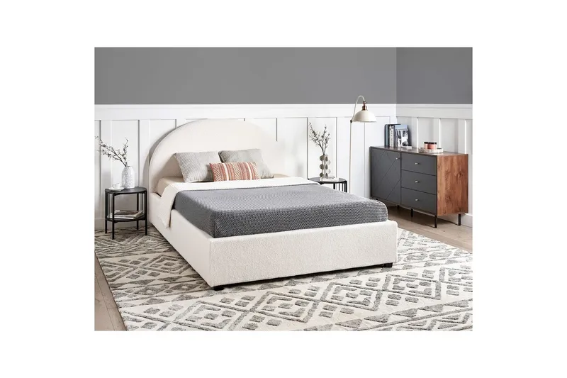 Dubbelsäng Vaucluse med förvaring Vit, 140x200 cm, Bouclé - Vit, 140x200 cm, Bouclé - Möbler - Sovrum - Sängar - Sängar med förvaring