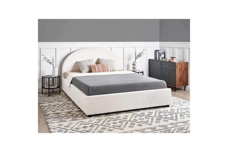 Dubbelsäng Vaucluse med förvaring Vit, 160x200 cm, Bouclé - Vit, 160x200 cm, Bouclé - Möbler - Sovrum - Sängar - Sängar med förvaring