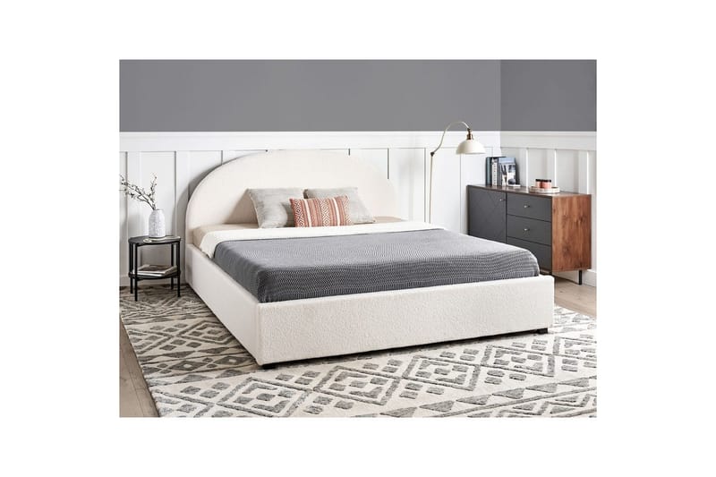 Dubbelsäng Vaucluse med förvaring Vit, 180x200 cm, Bouclé - Vit, 180x200 cm, Bouclé - Möbler - Sovrum - Sängar - Sängar med förvaring