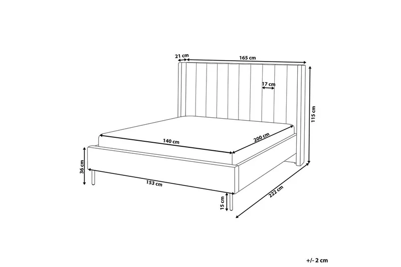 Dubbelsäng Villette med lamellram 140x200 cm - 140x200 cm - Möbler - Sovrum - Sängar - Ramsäng