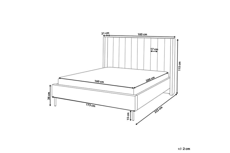 Dubbelsäng Villette med lamellram 160x200 cm - 160x200 cm - Möbler - Sovrum - Sängar - Ramsäng