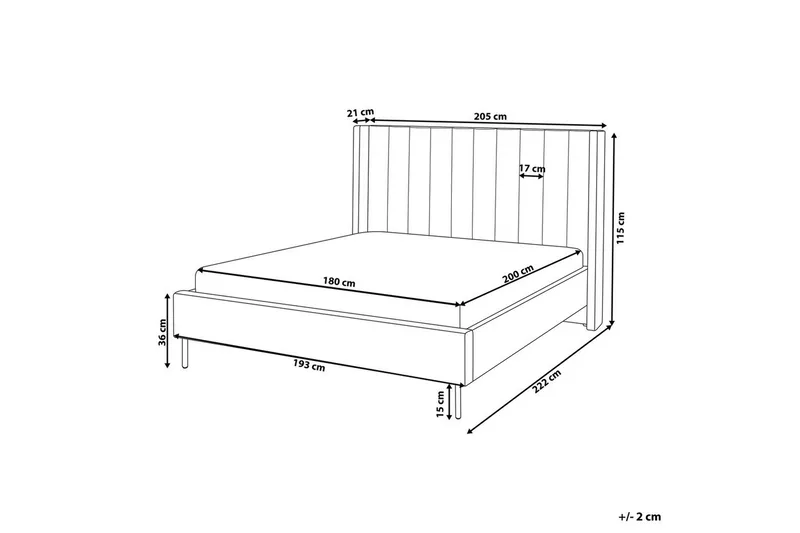 Dubbelsäng Villette med lamellram 180x200 cm - 180x200 cm - Möbler - Sovrum - Sängar - Ramsäng