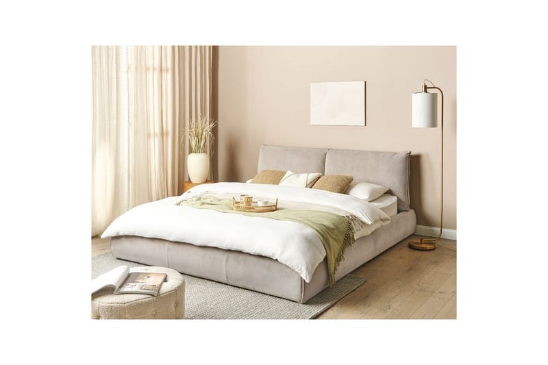 Dubbelsäng Vinay med lamellram Taupe, 180x200 cm - Taupe, 180x200 cm - Möbler - Sovrum - Sängar - Ramsäng