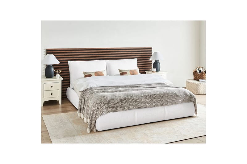Dubbelsäng Vinay med lamellram Vit, 160x200 cm - Vit, 160x200 cm - Möbler - Sovrum - Sängar - Ramsäng