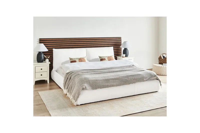 Dubbelsäng Vinay med lamellram Vit, 180x200 cm - Vit, 180x200 cm - Möbler - Sovrum - Sängar - Ramsäng