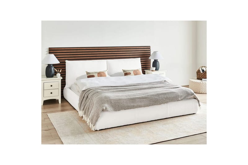 Dubbelsäng Vinay med lamellram Vit, 180x200 cm - Vit, 180x200 cm - Möbler - Sovrum - Sängar - Ramsäng