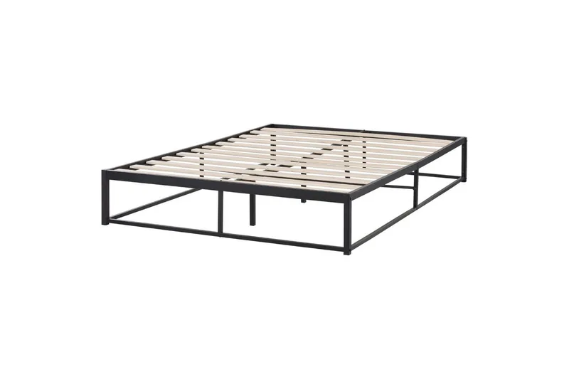 Dubbelsäng Viry med lamellram Svart, 140x200 cm - Svart, 140x200 cm - Möbler - Sovrum - Sängar - Ramsäng