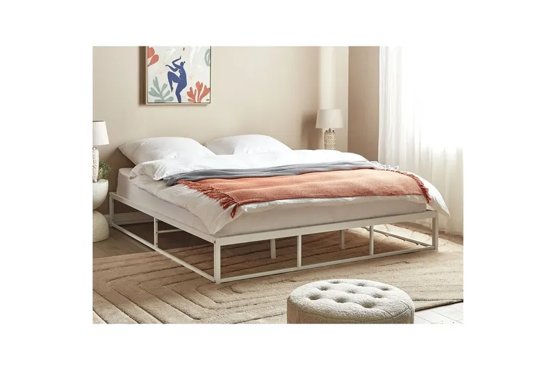 Dubbelsäng Viry med lamellram Vit, 180x200 cm - Vit, 180x200 cm - Möbler - Sovrum - Sängar - Ramsäng