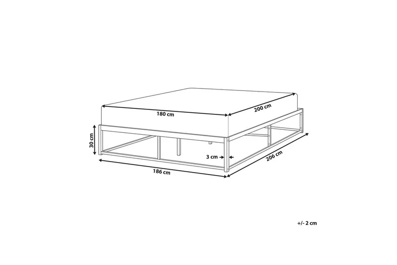 Dubbelsäng Viry med lamellram Vit, 180x200 cm - Vit, 180x200 cm - Möbler - Sovrum - Sängar - Ramsäng