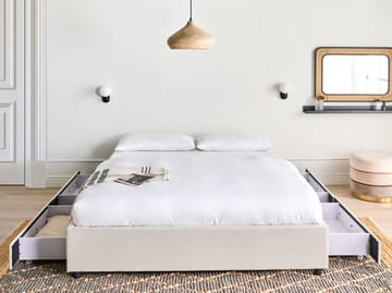Dubbelsäng Prades 160x200 cm - Ljusbeige - Möbler - Sovrum - Sängram & sängstomme