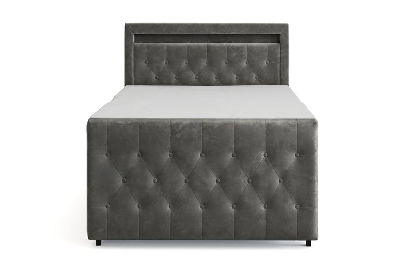 ELIO Light Sängpaket 120x200 med Förvaring LED-belysning - Grå - Möbler - Sovrum - Sängar - Komplett Sängpaket