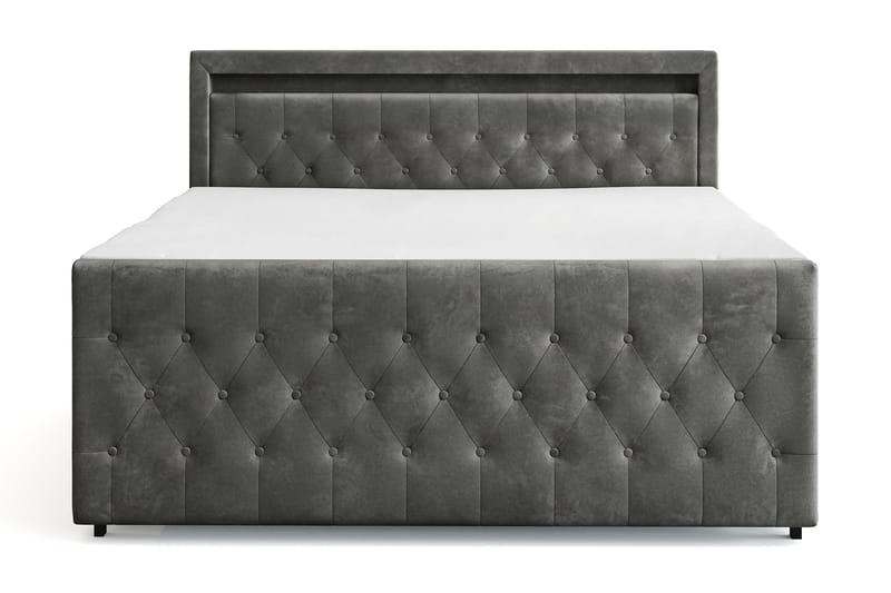 ELIO Light Sängpaket 180x200 med Förvaring LED-belysning - Grå - Möbler - Sovrum - Sängar - Komplett Sängpaket