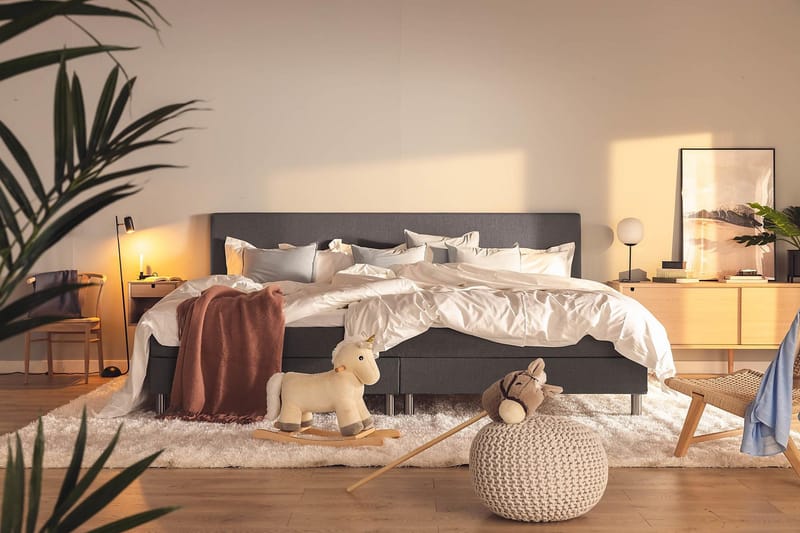 Ella Familjesäng Sängpaket 280x200  cm - (+Fler val) Mörkgrå - Möbler - Sovrum - Sängar - Komplett Sängpaket