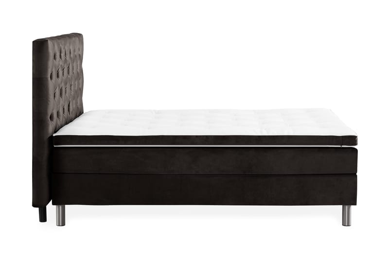 Ella Sängpaket 120x200 cm Djuphäftad Gavel - Mörkgrå/Sammet - Möbler - Sovrum - Sängar - Komplett Sängpaket