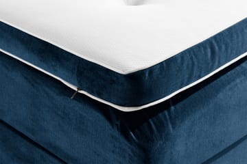 Ella Sängpaket 140x200 cm Djuphäftad Gavel - Mörkblå/Sammet - Möbler - Sovrum - Sängar - Komplett Sängpaket