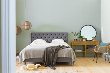 Ella Sängpaket 160x200 cm Djuphäftad Gavel - Ljusgrå/Sammet - Möbler - Sovrum - Sängar - Komplett Sängpaket