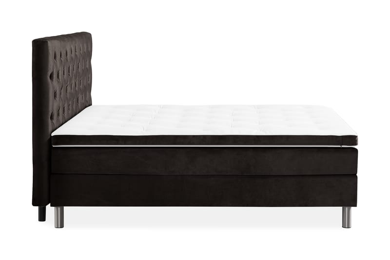 Ella Sängpaket 160x200 cm Djuphäftad Gavel - Mörkgrå/Sammet - Möbler - Sovrum - Sängar - Komplett Sängpaket